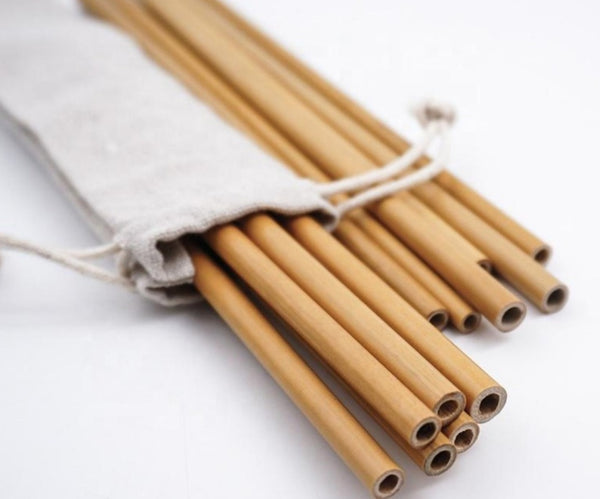 BAMBOO DRINKING STRAWS - Set of 10